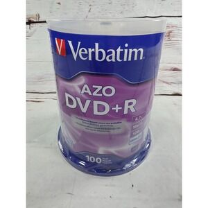 Verbatim AZO DVD+R 4.7GB 16x 120min Blank Media Discs 100 Pack Spindle 95098